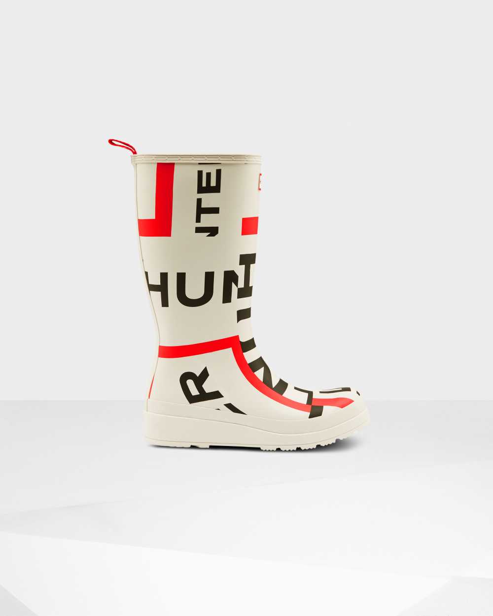 Hunter Original Play Tall Exploded Logo Mid-Calf Women's Rain Boots NZ-93473Y White